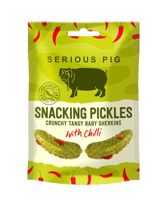 SERIOUS PIG SNACKING PICKLES WITH CHILLI 40G - Vino Wines