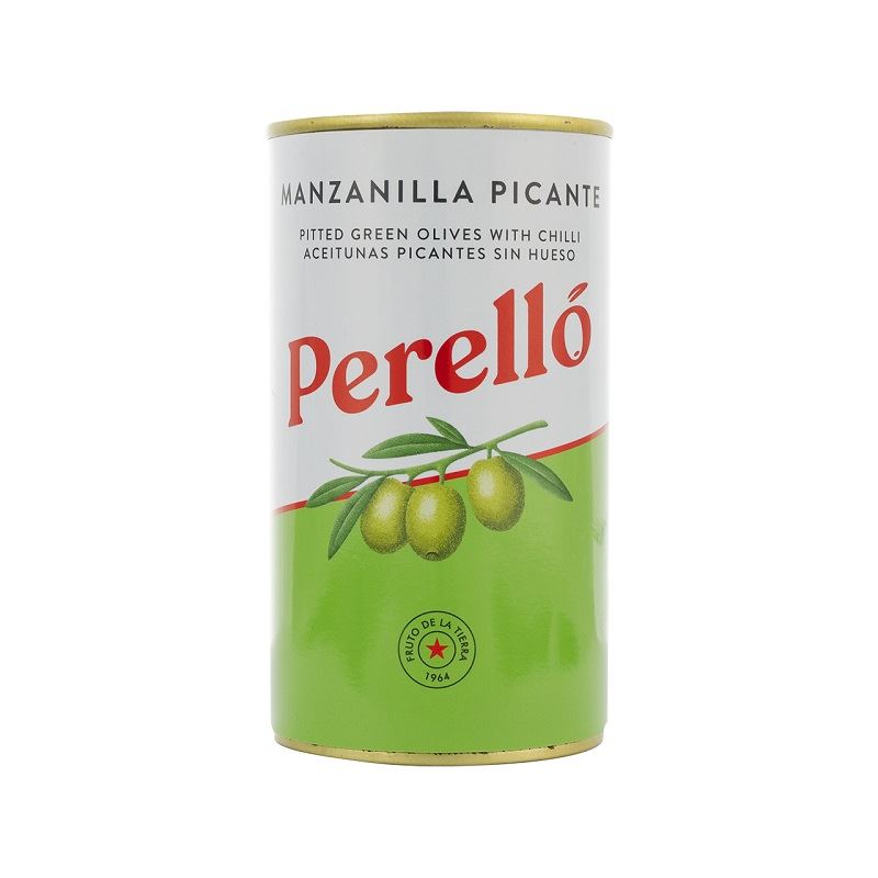 PERELLO PITTED MANZANILLA OLIVES WITH CHILLI 150G - Vino Wines