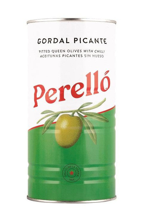 PERELLO PITTED GORDAL OLIVES WITH CHILLI 600G - Vino Wines