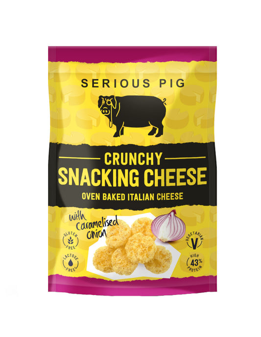 SERIOUS PIG CRUNCHY SNACKING CHEESE & CARAMELISED ONION - Vino Wines